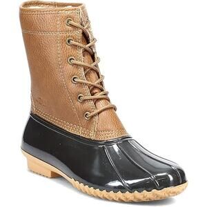 JBU Maplewood Women’s Rain & Snow Boots – Navy/Tan, Size 9.5M